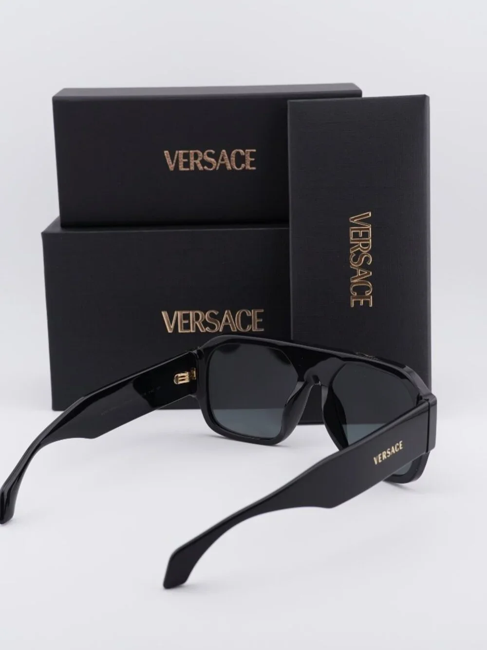 Versace VE4508U GB1/87 Aviator Sunglasses – Black / Grey